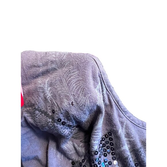 Cocomo Women's Layered Tank Top With Sequin Fleur De Lis Design Size Medium Y2K - Picture 5 of 5